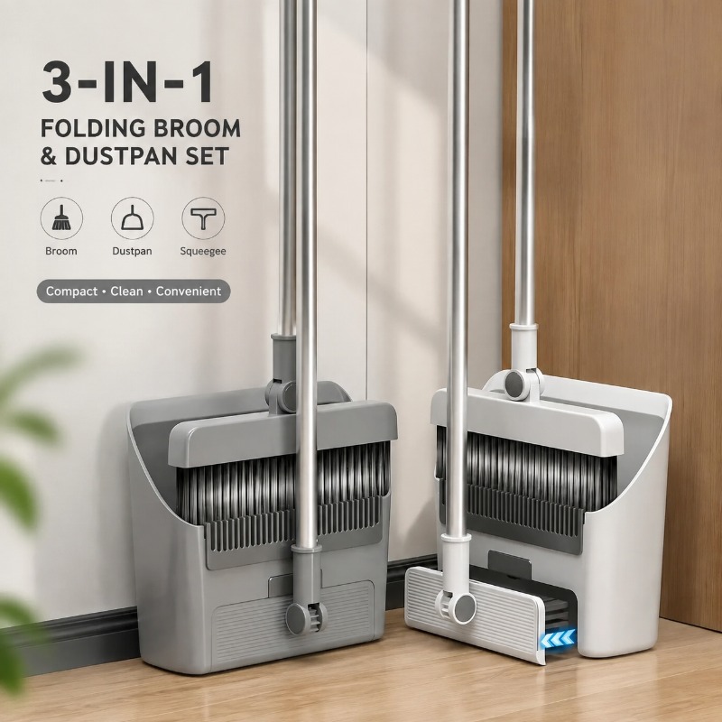 Squeegee Holder Screen - Set Sapu dan Pengki Lipat 3-in-1